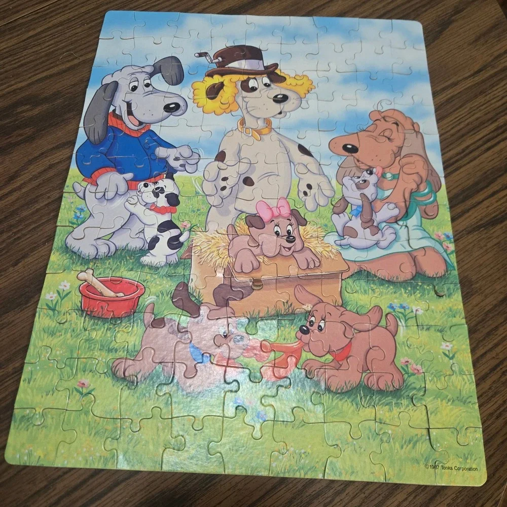 Vintage 1987 Pound Puppies Jigsaw Puzzle 100 Piece Golden Tonka 4609-41 Dogs 80s